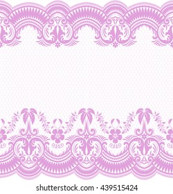 Seamless lace pattern, flower vintage vector background.