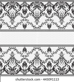 Seamless lace pattern, flower vintage vector background.