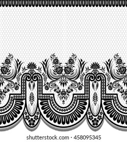 Seamless lace pattern, flower vintage vector background.