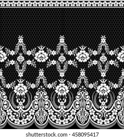 Seamless lace pattern, flower vintage vector background.