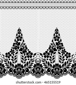 Seamless lace pattern, flower vintage vector background.