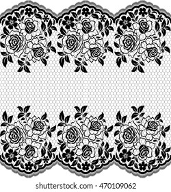 Seamless lace pattern, flower vintage vector background.