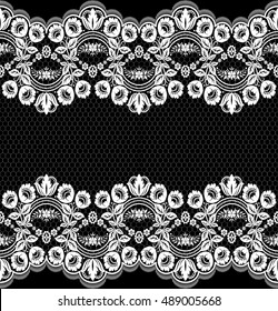 Seamless lace pattern, flower vintage vector background.