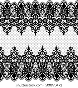 Seamless lace pattern, flower vintage vector background.