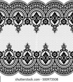 Seamless lace pattern, flower vintage vector background.