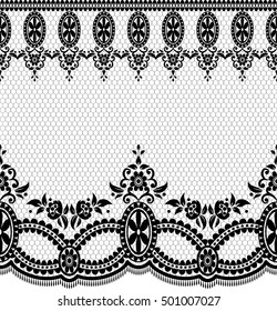 Seamless lace pattern, flower vintage vector background.