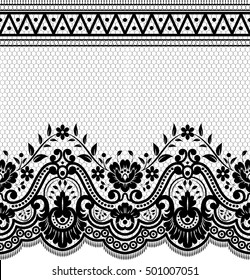 Seamless lace pattern, flower vintage vector background.