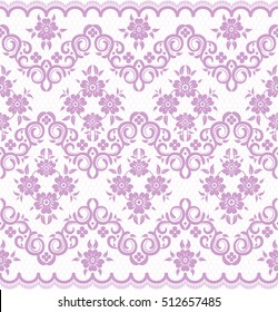 Seamless lace pattern, flower vintage vector background.