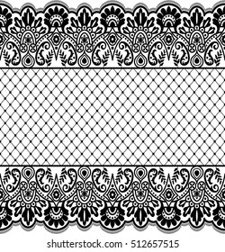 Seamless lace pattern, flower vintage vector background.