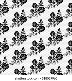 Padrão de renda sem costura, fundo vetor vintage flor.