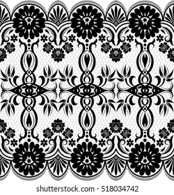 Seamless lace pattern, flower vintage vector background.