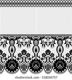 Seamless lace pattern, flower vintage vector background.