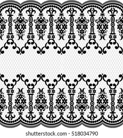 Seamless lace pattern, flower vintage vector background.