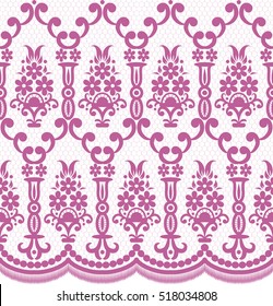 Seamless lace pattern, flower vintage vector background.