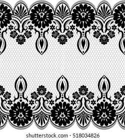 Seamless lace pattern, flower vintage vector background.