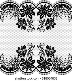 Seamless lace pattern, flower vintage vector background.