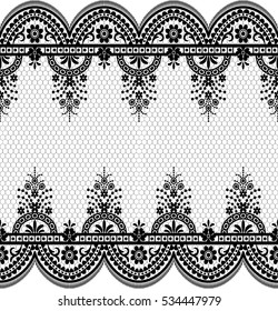 Seamless lace pattern, flower vintage vector background.