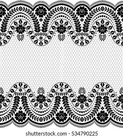 Seamless lace pattern, flower vintage vector background.