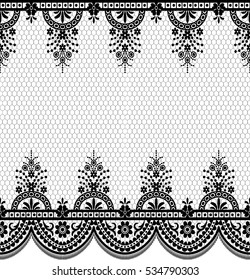 Seamless lace pattern, flower vintage vector background.
