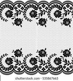 Seamless lace pattern, flower vintage vector background.