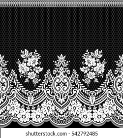 Seamless Lace Pattern, Flower Vintage Vector Background.