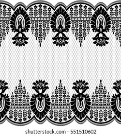 Seamless lace pattern, flower vintage vector background.