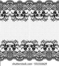 Seamless lace pattern, flower vintage vector background.