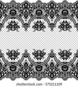 Seamless lace pattern, flower vintage vector background.