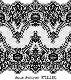 Seamless lace pattern, flower vintage vector background.