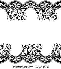 Seamless lace pattern, flower vintage vector background.