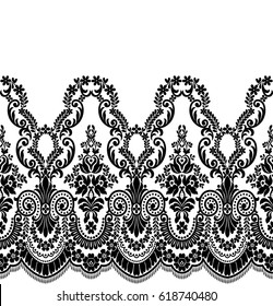 Patrón de encaje sin foco, fondo vectorial de flor vintage.