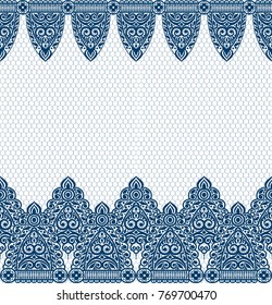Seamless lace pattern, flower vintage vector background.
