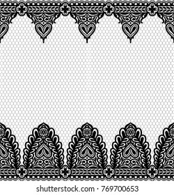 Seamless lace pattern, flower vintage vector background.