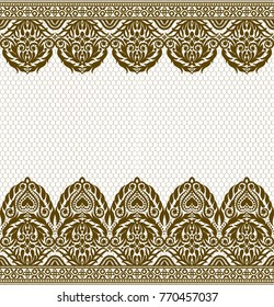 Seamless lace pattern, flower vintage vector background.