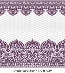 Seamless lace pattern, flower vintage vector background.