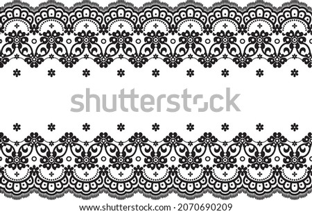 Seamless lace pattern, flower vintage vector background.