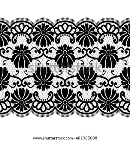 Seamless lace pattern, flower vintage vector background.