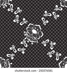 Seamless lace pattern with flowers. Infinitely wallpaper, decoration for your design, lingerie and more