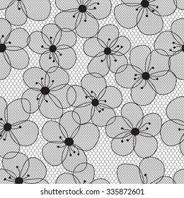 Seamless lace pattern with flowers. Infinitely wallpaper, decoration for your design, lingerie and more