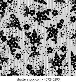 Seamless lace pattern with flowers. Infinitely wallpaper, decoration for your design, lingerie and more