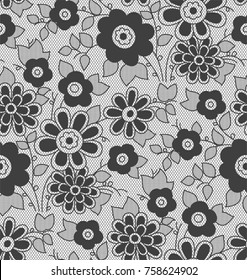 Seamless lace pattern with flowers. Infinitely wallpaper, decoration for your design, lingerie and more