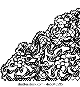 Seamless lace pattern with flowers. Vintage fashion textile.