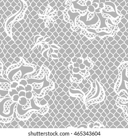 Seamless lace pattern with flowers. Vintage fashion textile.