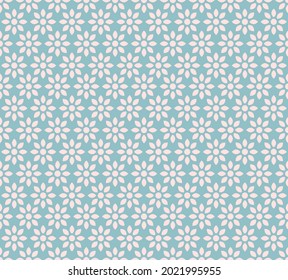 Seamless lace pattern with folkloric floral ornament in scandinavian retro style. Stock illustration for background, wallpaper, textile, scrapbooking, wrapping paper.