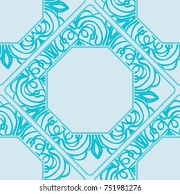 seamless lace pattern with line art element frame, border. vector illustration
