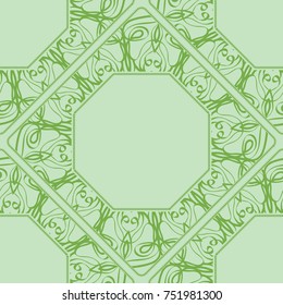 seamless lace pattern with line art element frame, border. vector illustration