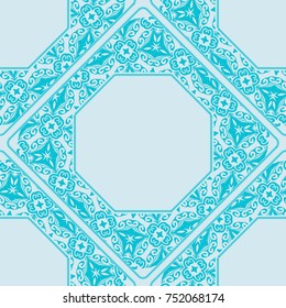 seamless lace pattern with line art element frame, border. vector illustration