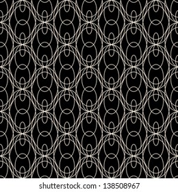 Seamless lace pattern on black, vector background