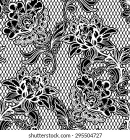 Seamless Lace Pattern , Vector Floral