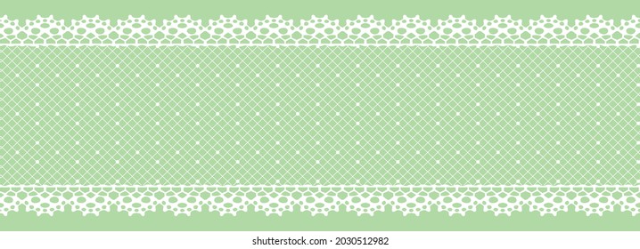 Seamless lace ribbon border. Vector illustration.